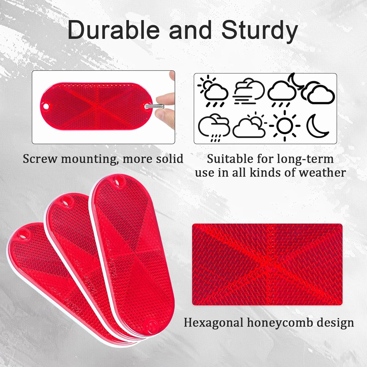 10 Reflectores Rojos 4.5" DOT Postes Puerta
