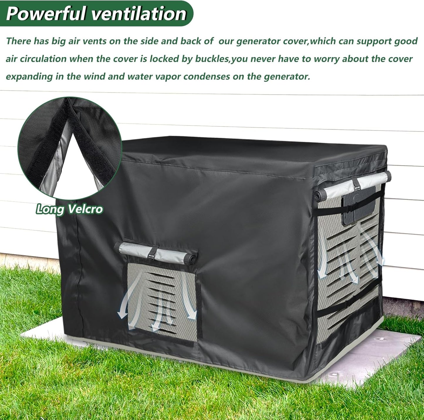 Cubierta generador 600D resistente agua 22kW negro