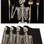 4 Manteles Lino Calavera 12x18pulg Antiderrap Resistentes Calor