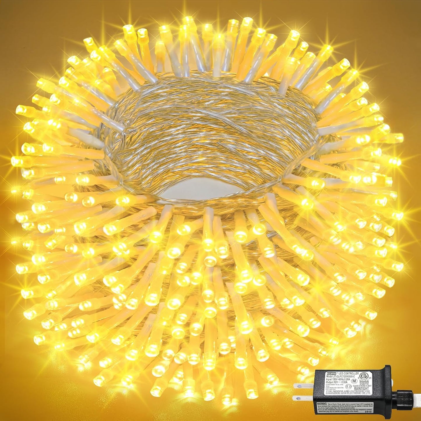 Cadena luces LED 165ft 500 luces blancas exteriores