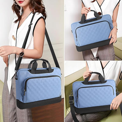 Maletín laptop 17-17.3 pulg azul impermeable oficina