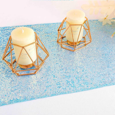 Camino mesa holográfico purpurina azul 12x72pulg decoración fiesta