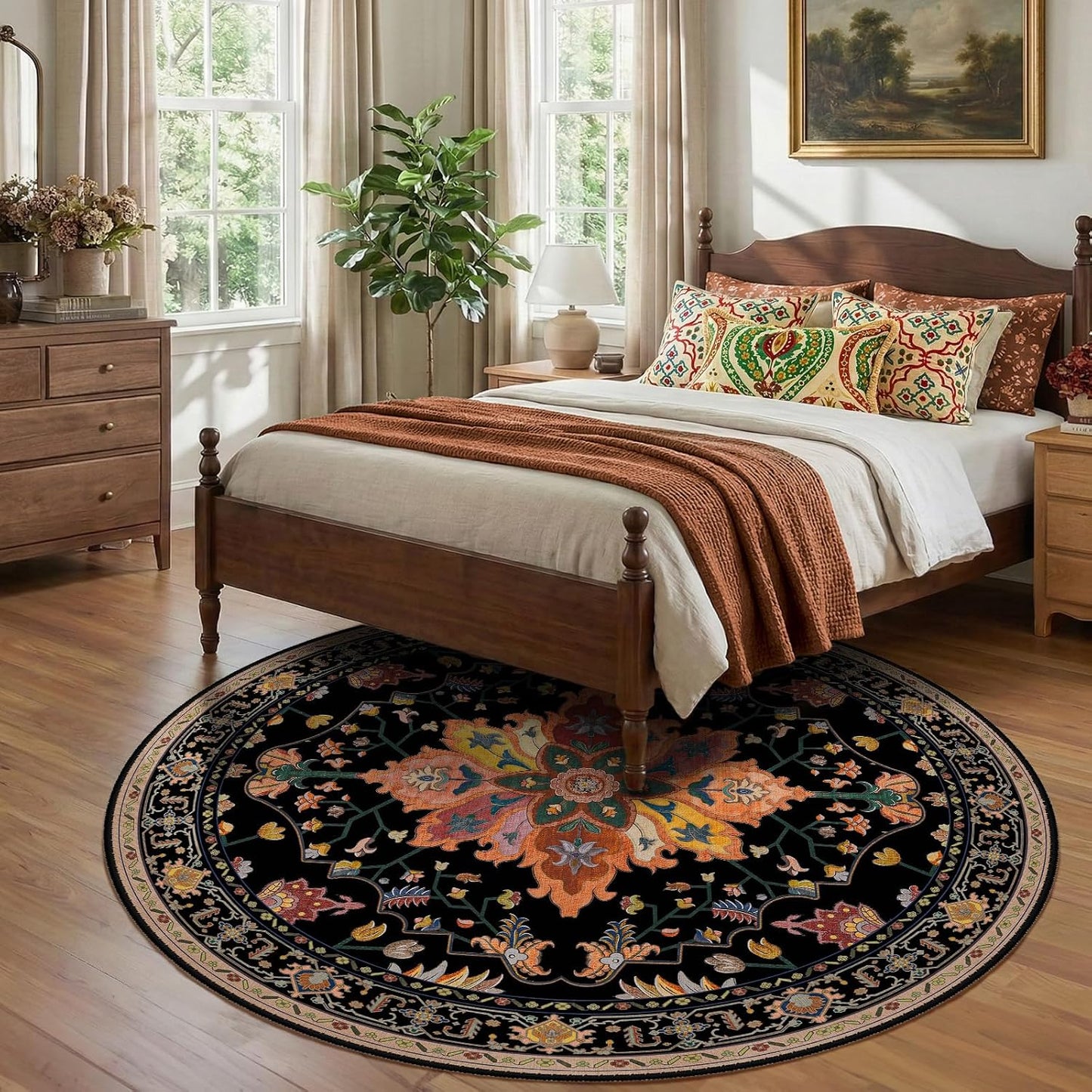 Alfombra 8ft antiderrap patrón floral sala