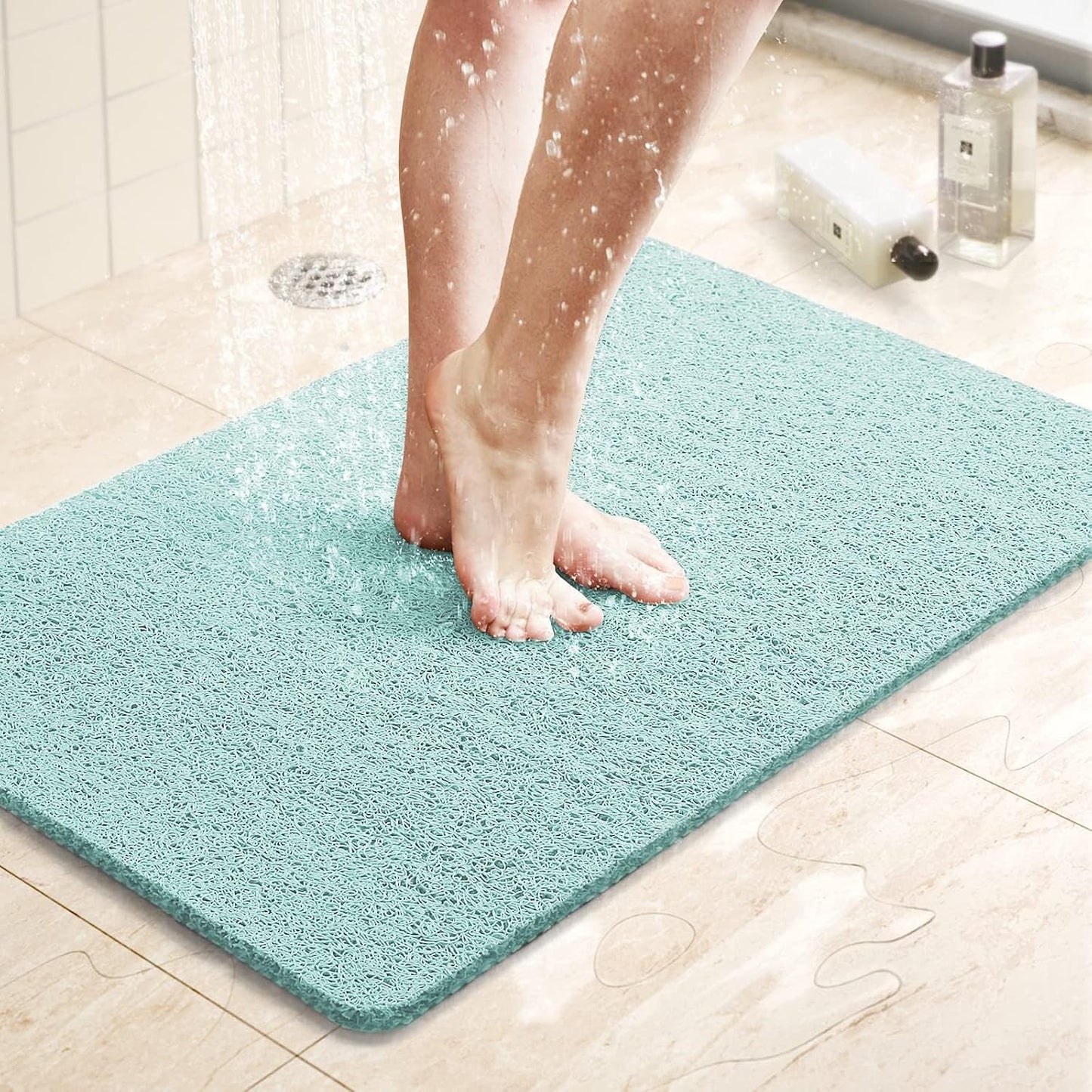 Tapete ducha antideslizante PVC 24x16pulg drenaje