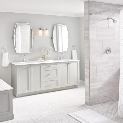 Grifo lavabo baño moderno 2 manijas arco alto 3 agujeros