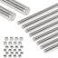 8 Pzas Varilla Roscada Acero Inox M10x255mm con Tuercas