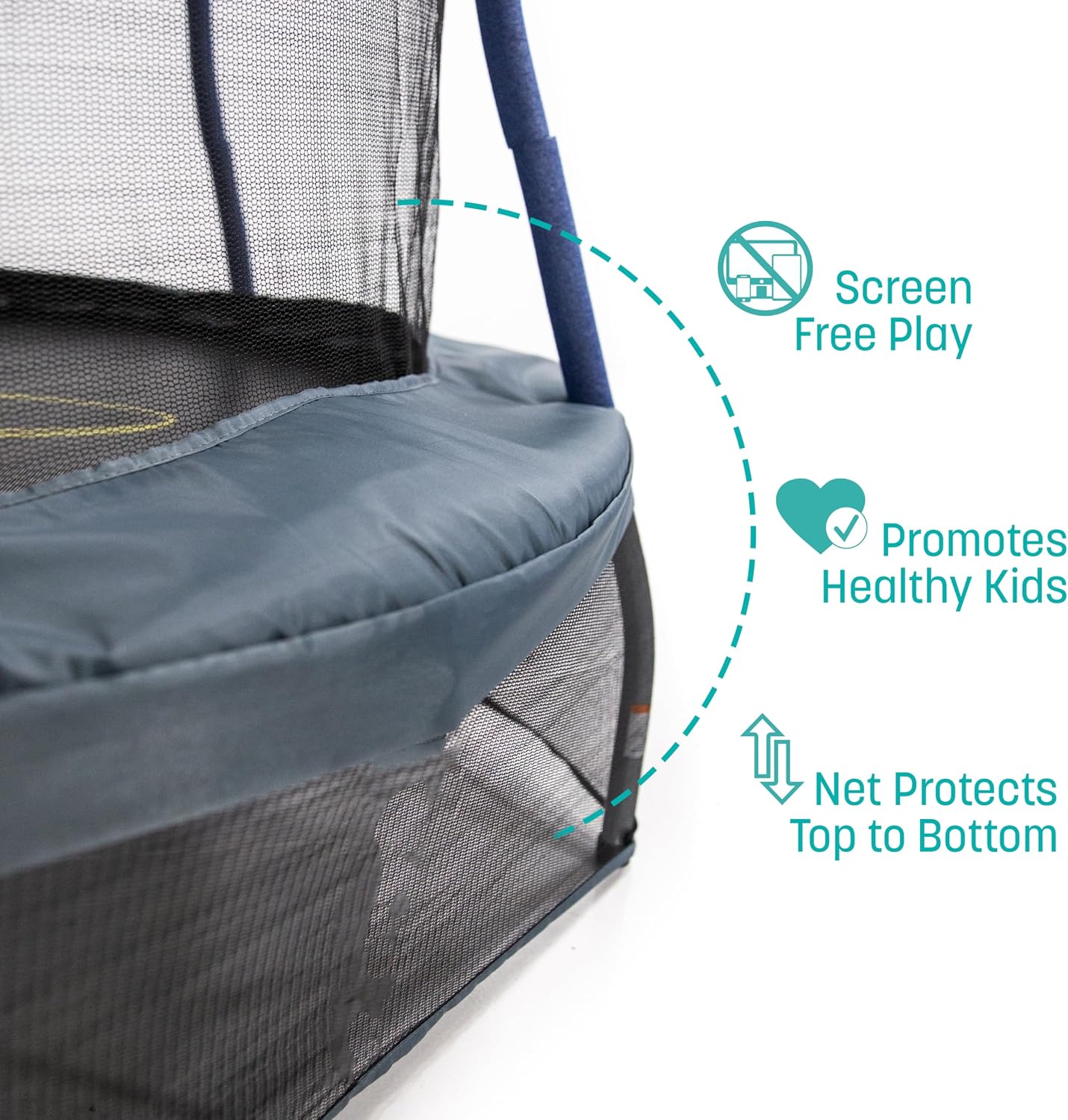 Mini trampolín con red de seguridad