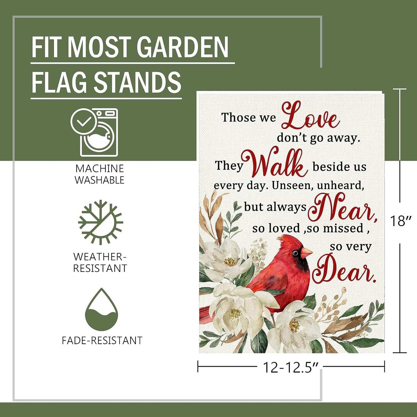 Bandera jardín inspiracional con cardenal de primavera