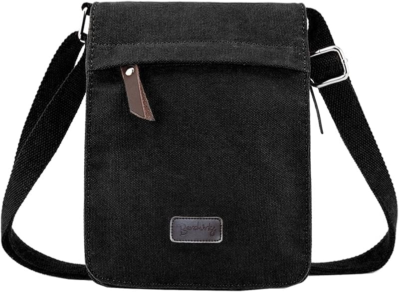 Bolso bandolera cuero vintage lona