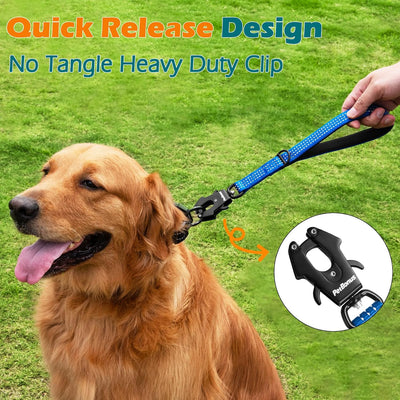 Correa corta de nailon 12pulg para perro mediano reflectante