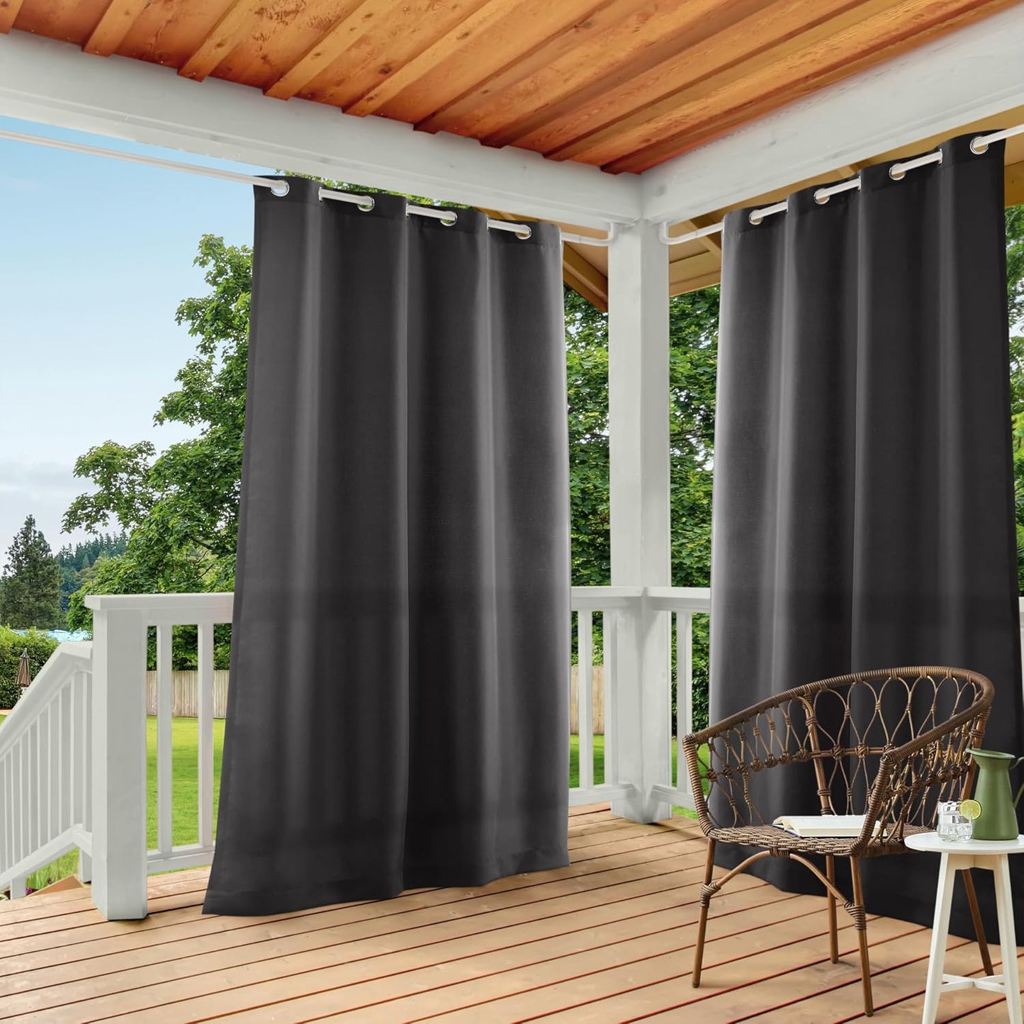 Cortinas cabana sólidas 54x108 pulg set 2 pzas
