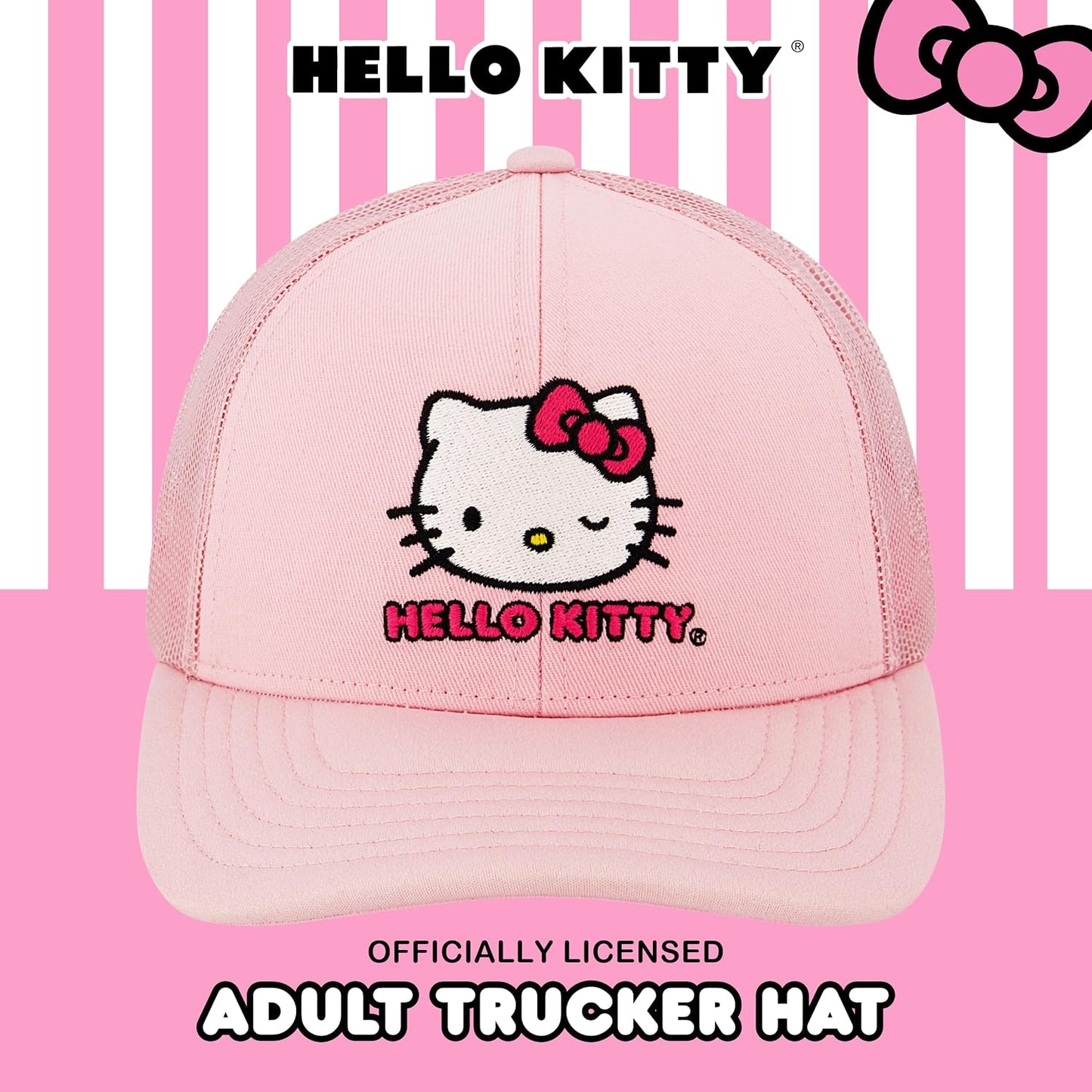 Sombrero Hello Kitty para mujer ajustable con ala curva