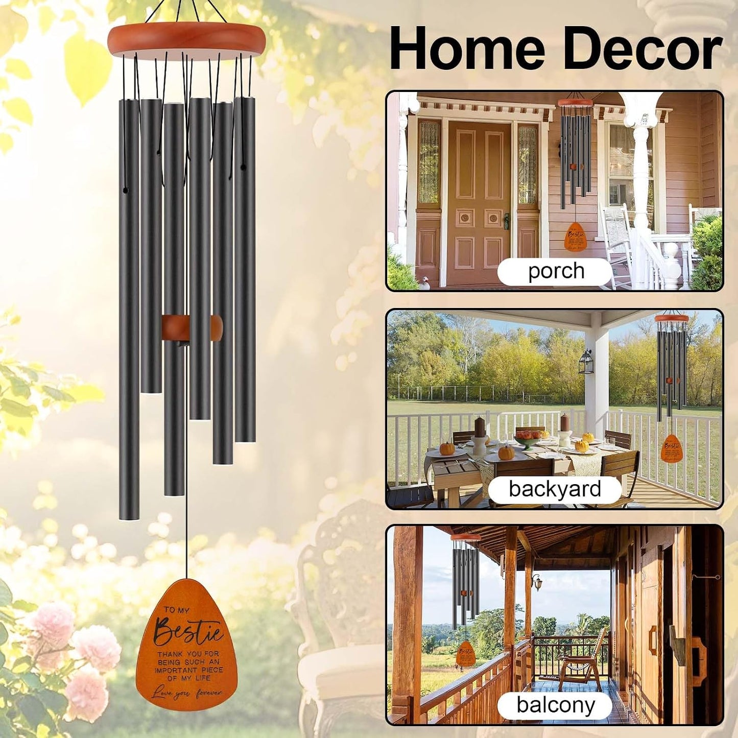 Campanillas de viento decoración hogar 32pulg