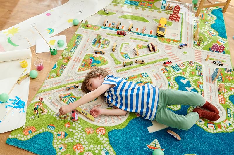 Alfombra 3D para niños 71x53" no tóxica resistente manchas