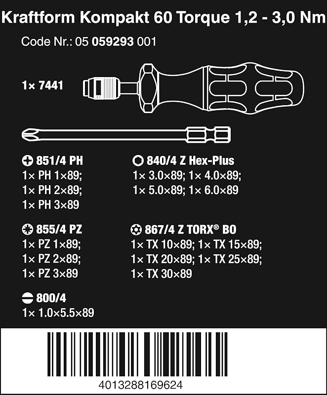 Set 17 Pzas Destornilladores Dinamométricos Kraftform