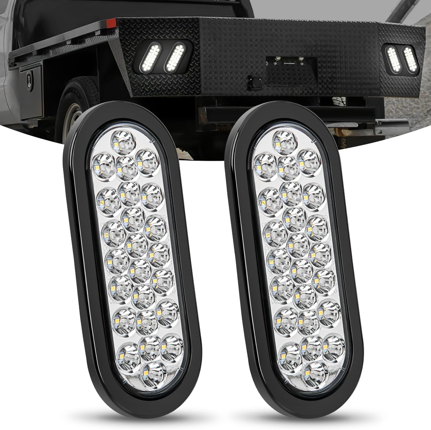 2 Luces LED 15cm Ovaladas para Luz Trasera Camión 12V IP67