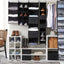 Caja almacenamiento tela tapa color negro set 2