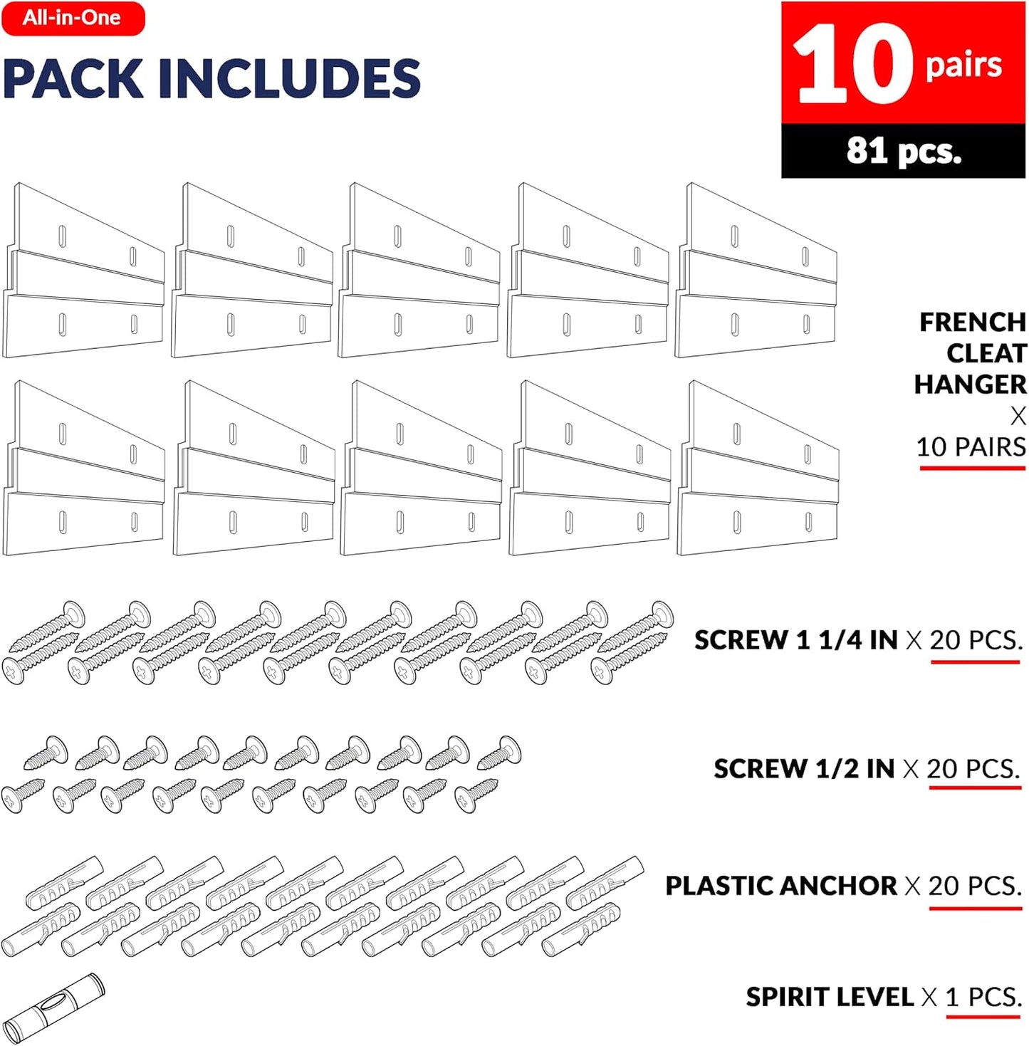 Kit colgador listón francés 4pulg soporte cuadros aluminio