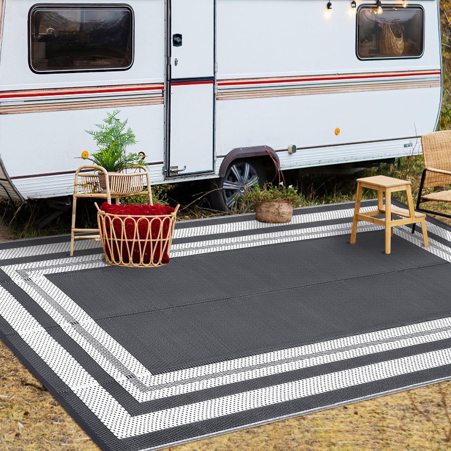 Alfombra plástico paja 8x10pulg impermeable exterior