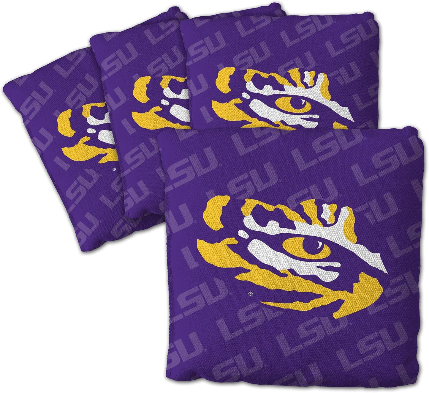 Juego 4 bolsas Cornhole NCAA 6x6pulg 16oz USA