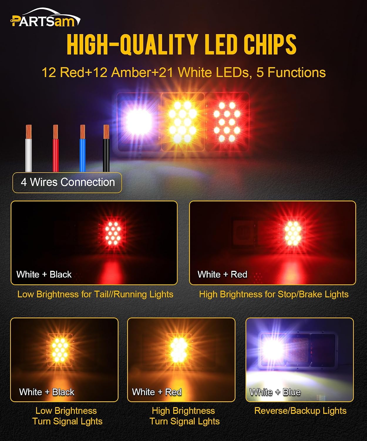 2x Luces LED Traseras para Remolque RV