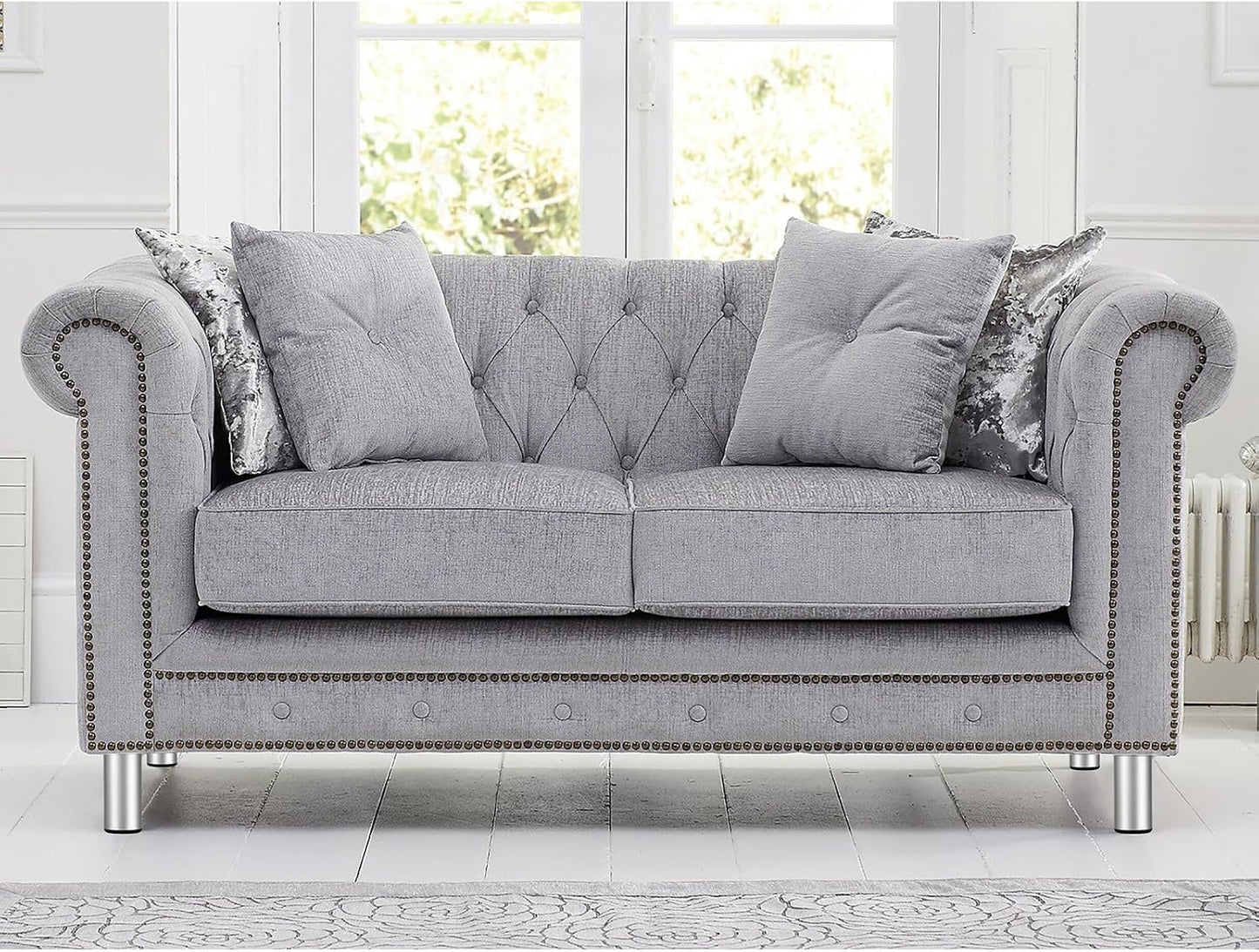 4 Pzas Patas Muebles Aluminio Redondas Ajustables Plateado