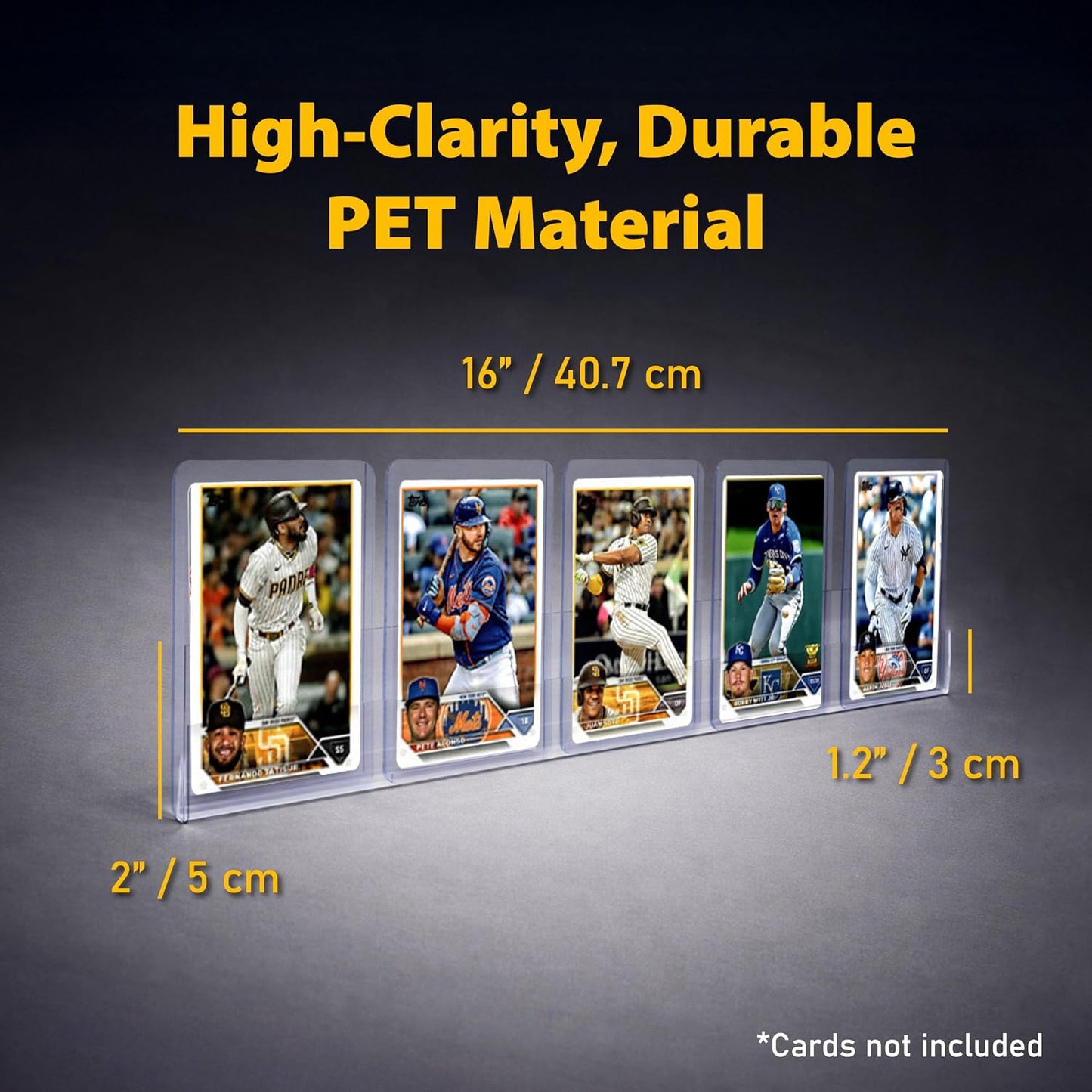 Pack 10 estuches PET para tarjetas béisbol pared
