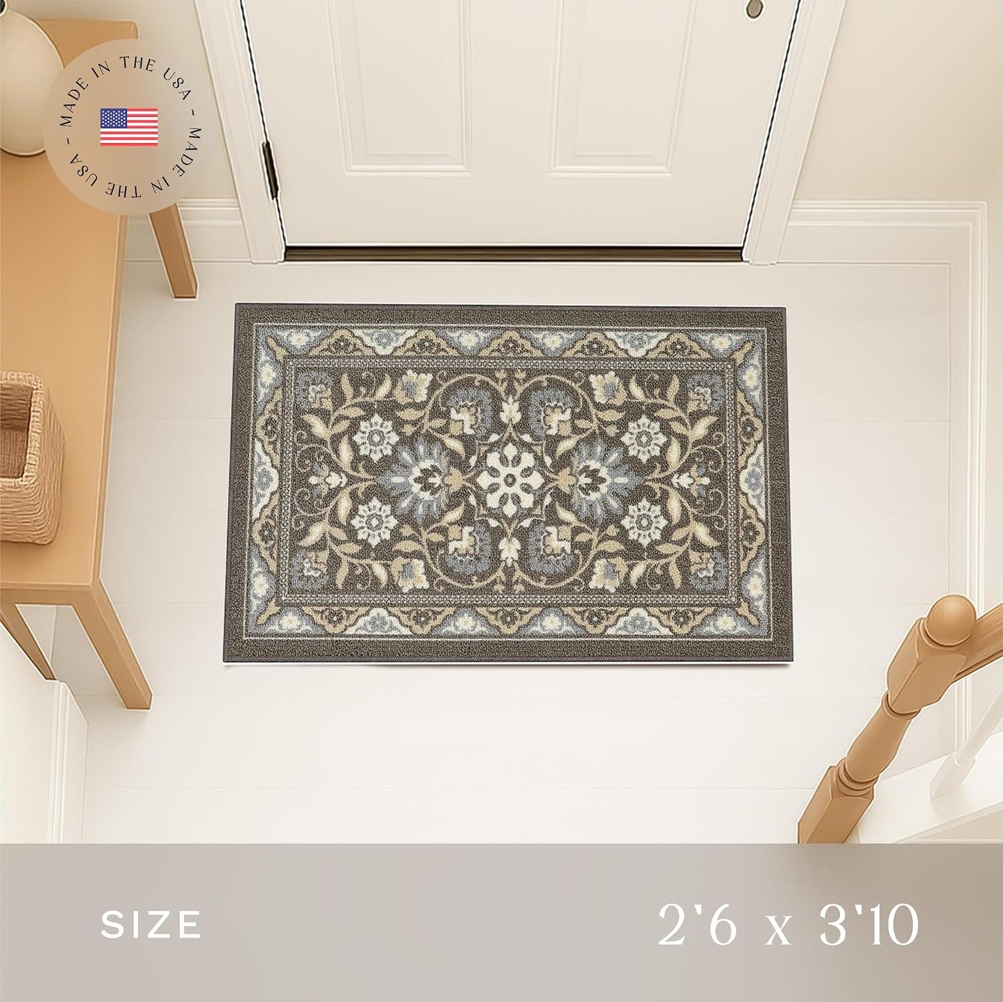 Alfombras antiderrap lavable pasillo cocina 2'6x3'10 marrón