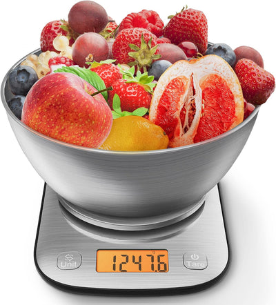 Báscula cocina digital acero inox IPX6 11lb con cuenco
