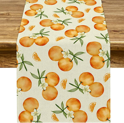 Camino mesa naranja temática cítricos 13x72pulg