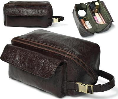 Bolsa maquillaje cuero suave organizadora viaje