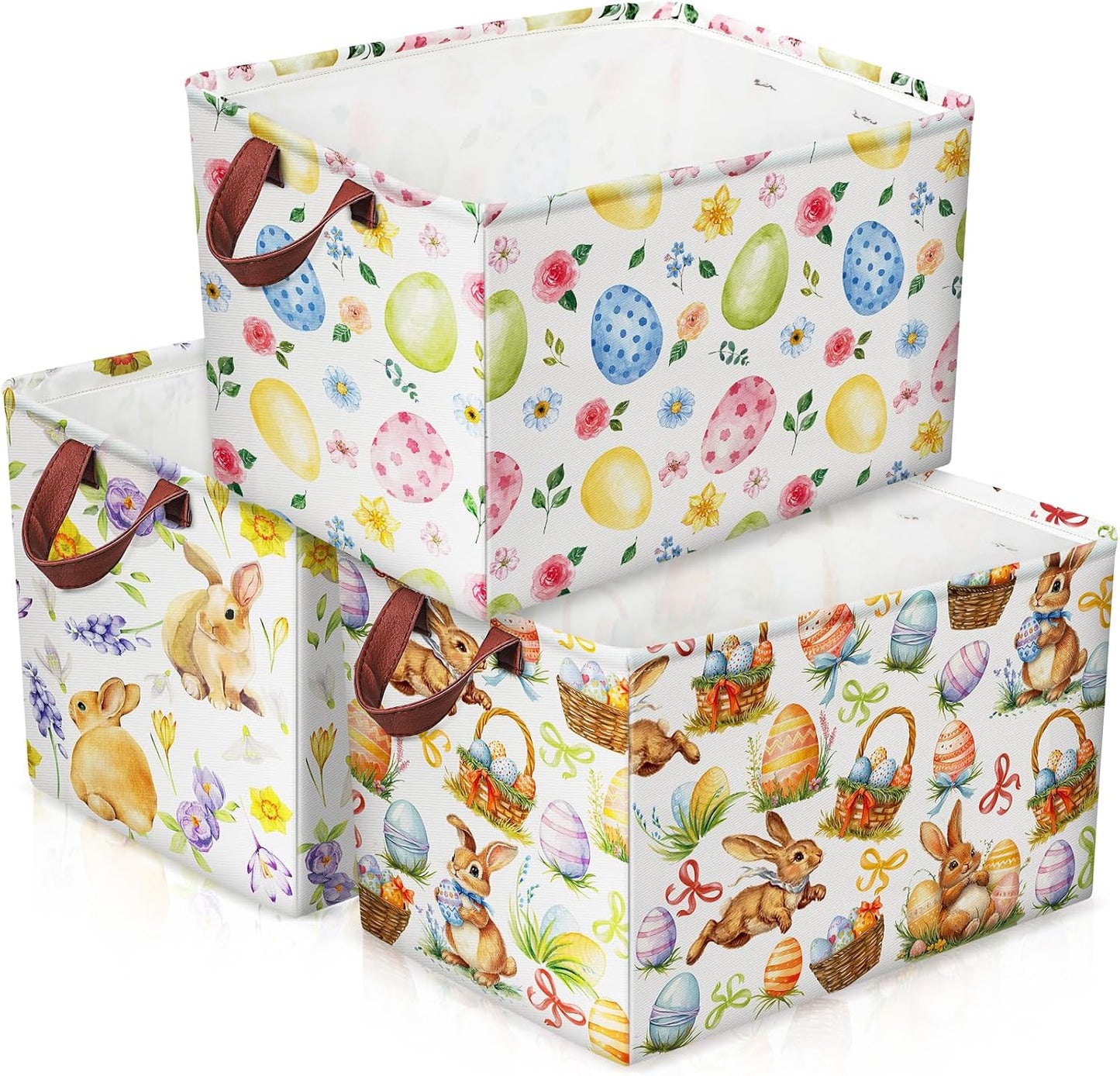 3 Pzas Cestas Pascua 15x11" Almacenamiento Huevos