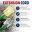 Cable extensión 50ft 12/3 calibre 3 puntas SJTW impermeable