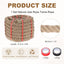 Cuerda yute 1.3" x15ft gruesa con cintas manualidades