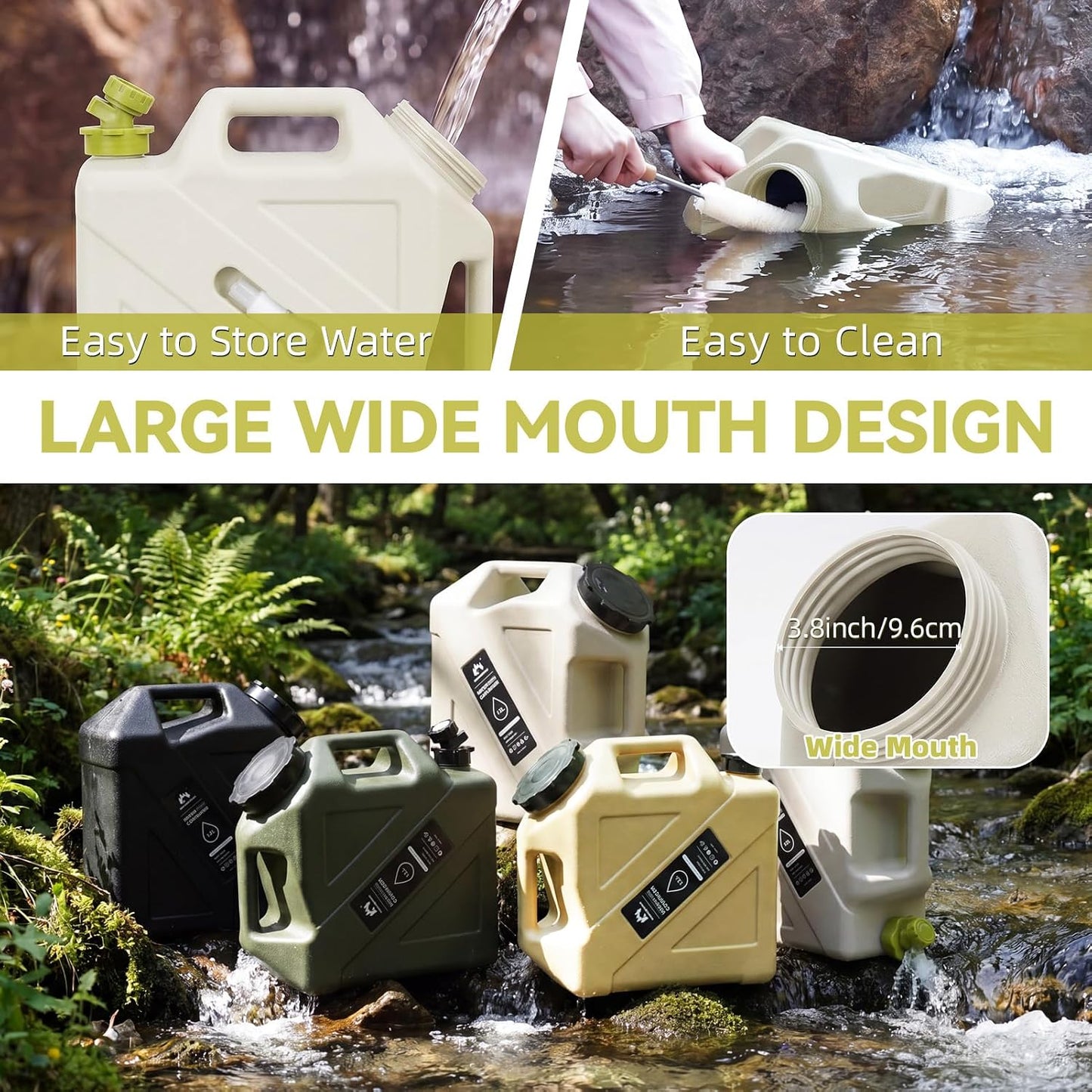 Jarra agua camping 3.2gal con espita portátil blanco