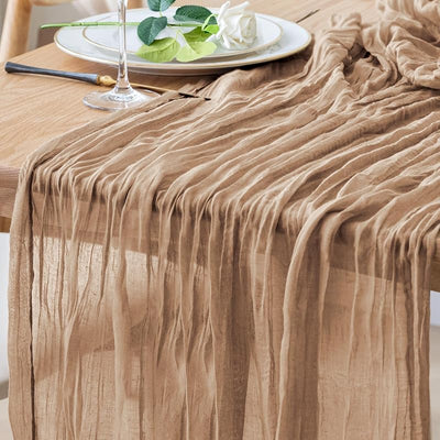 Camino mesa gasa cheesecloth 10ft color nude boho transparente
