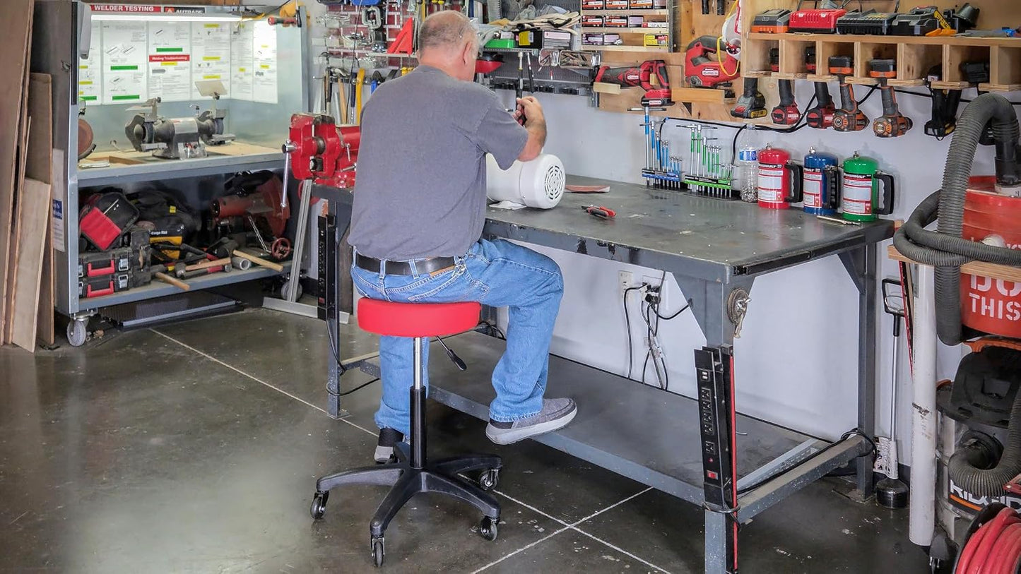 Taburete taller rodante ajustable asiento mecánico garaje