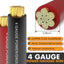 Kit cable 4 AWG 50pies rojo y negro 100pies total estéreo