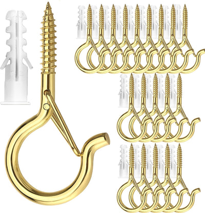 20 Ganchos Techo Cadena Luces 2.2pulg Dorado