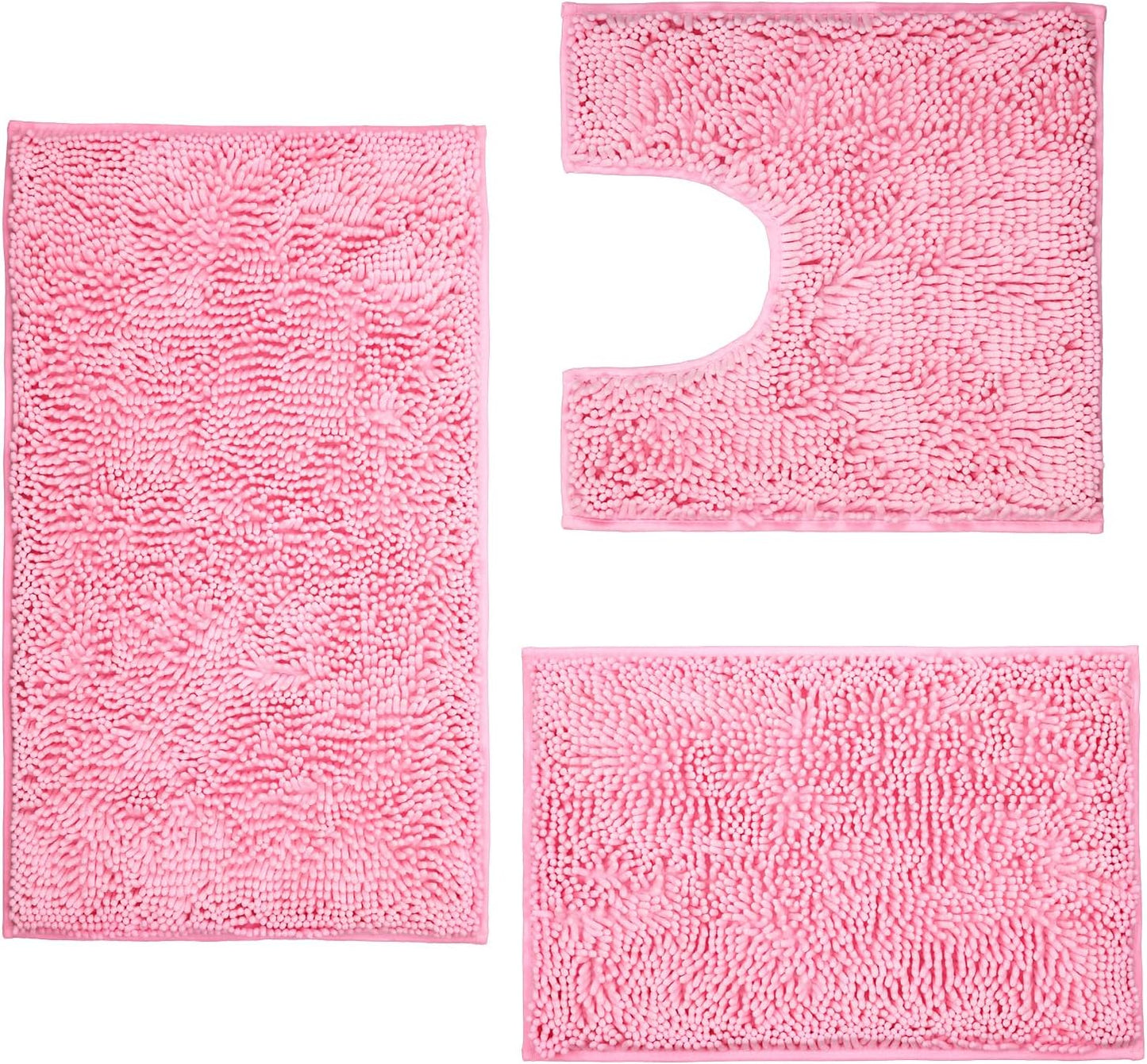 Tapete baño felpilla lujo absorbente color rosa 20x24"