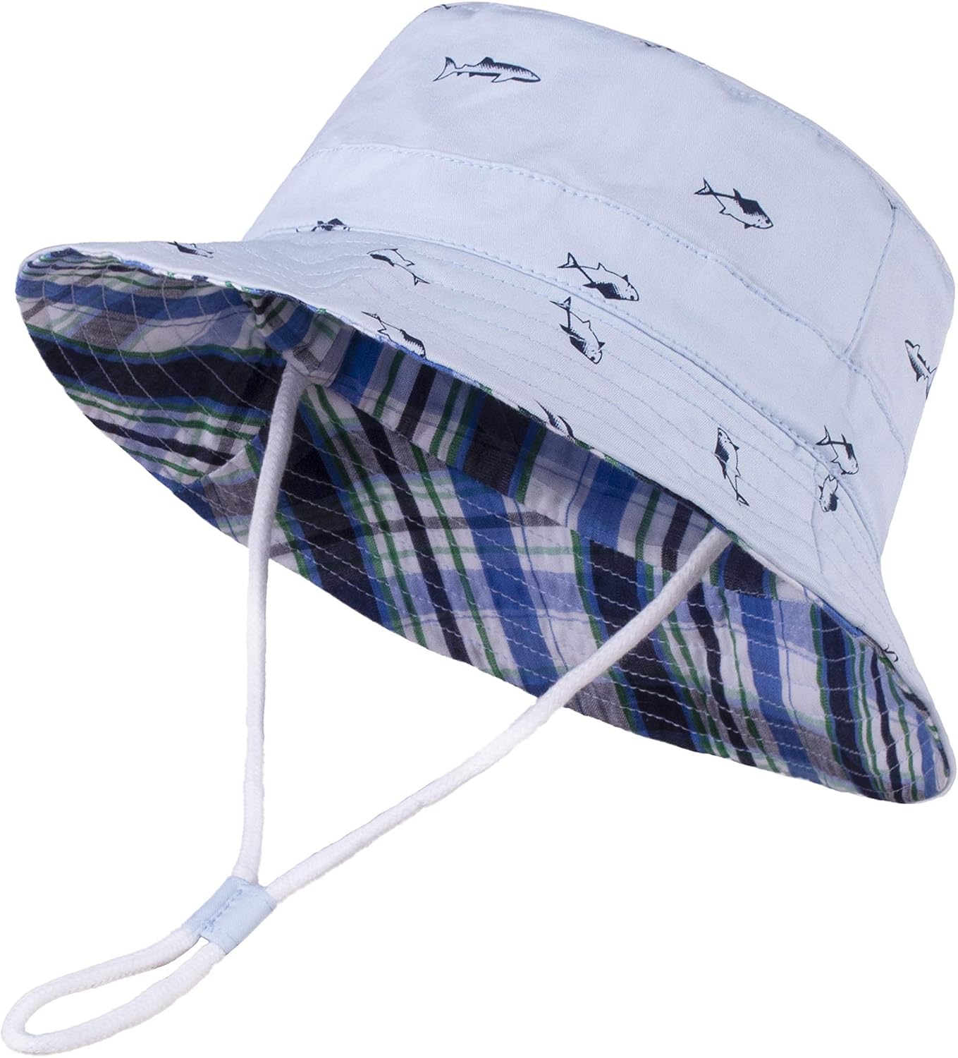 Sombrero ala ancha niños algodón correa barbilla