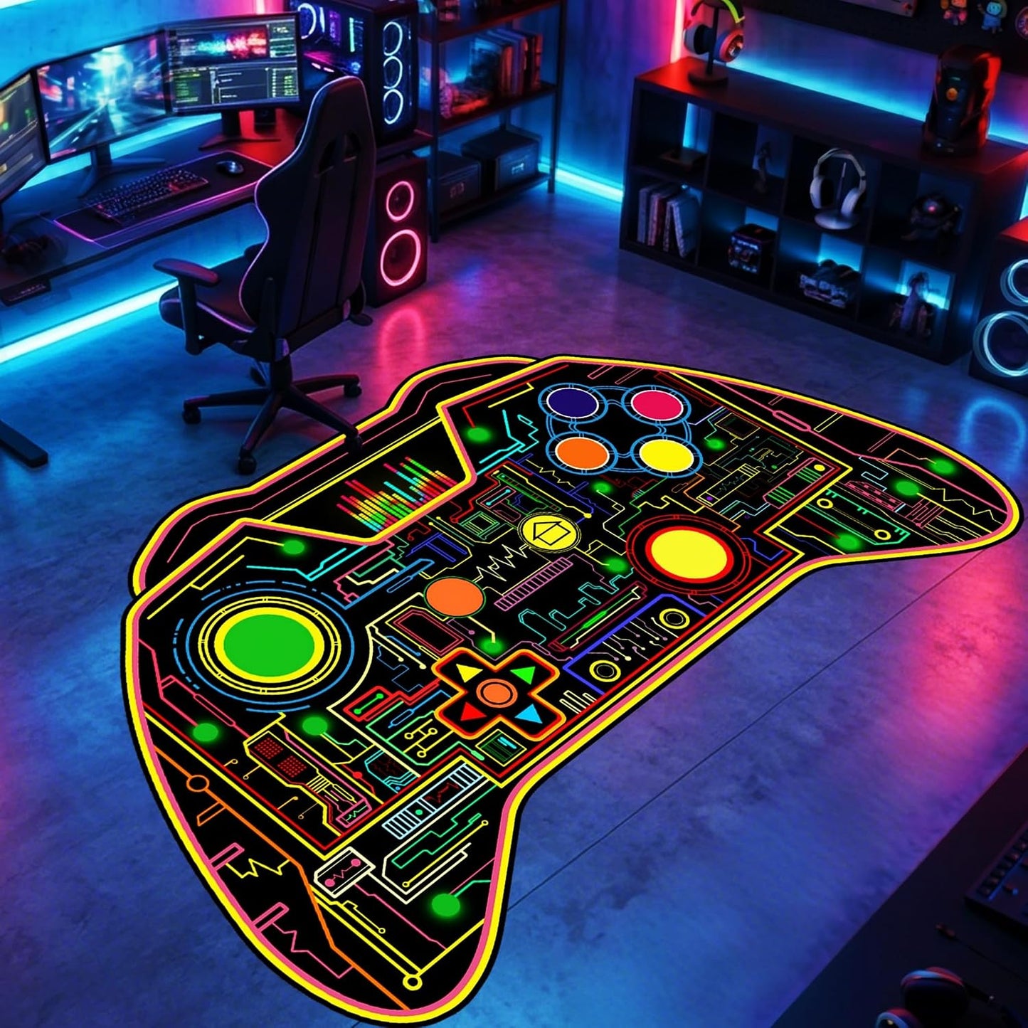 Alfombra Gamer para Niños 3x5ft Forma Controlador