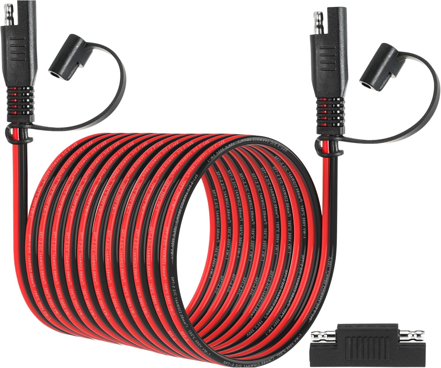Cable extensión SAE 14AWG 25ft adaptador inverso paneles solares