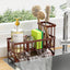 Organiz. fregadero acero inox 304 soporte cepillos marrón