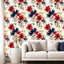 Papel tapiz floral autoadhesivo 17.7x70.8pulg sala dormitorio