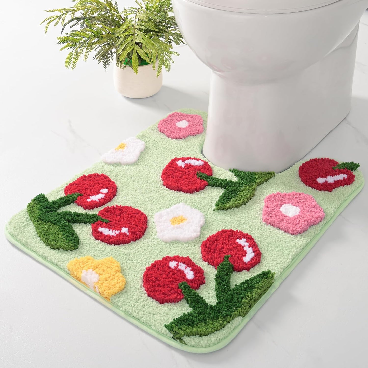 Alfombra baño inodoro forma U 20x24 microfibra antideslizante