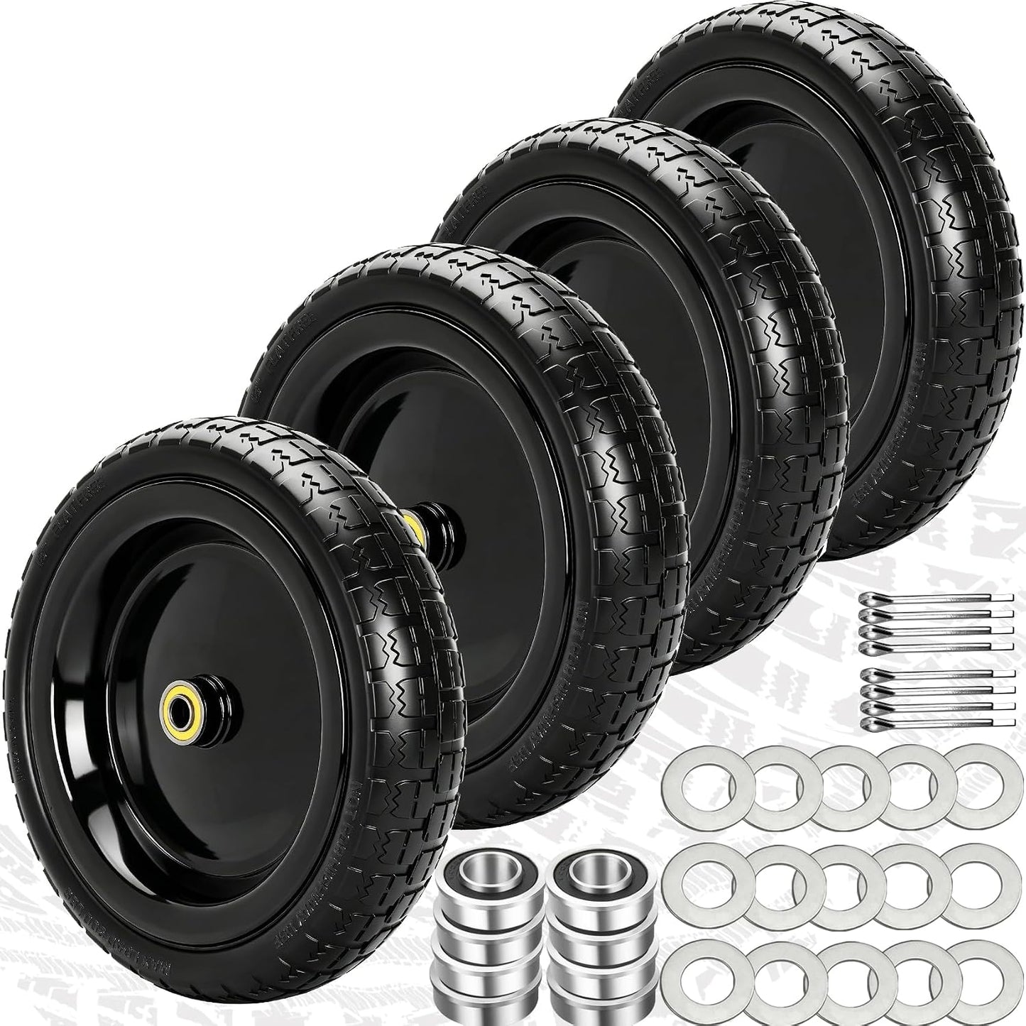 Ruedas planas 13pulg para carrito jardín Gor con rodamientos 5/8