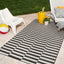 Alfombra exterior a rayas carbón/marfil 2x3ft1pulg