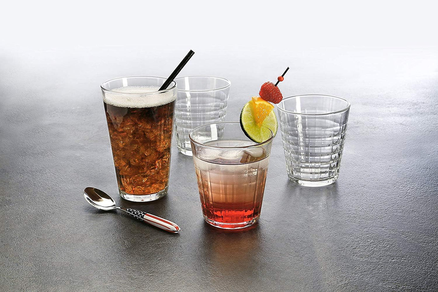 Set 6 Vasos Vidrio Prisme 6oz Transparente