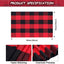 Tapete cuadros búfalo 2x3ft color negro rojo puerta